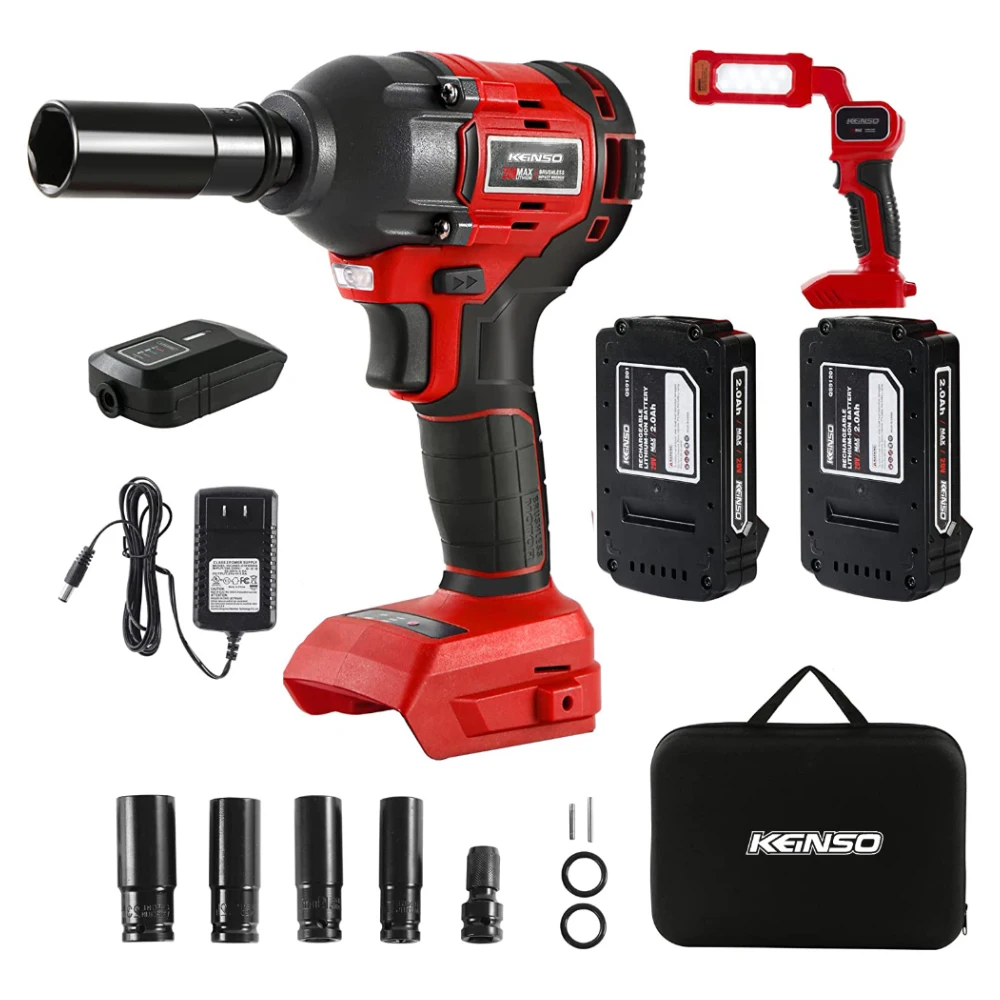 350N.m Cordless Impact Wrench And Rechargeable Light Electric Impact Wrench  Power Work Lamp Impact Wrench