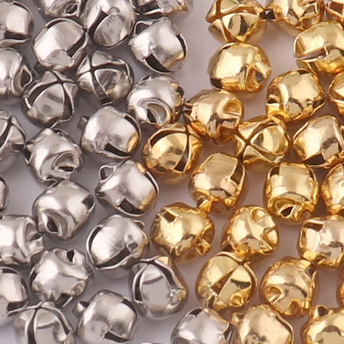 Gold/Silver Small Mini jewelry Jingle Bells Pet Hanging Metal Bell Wedding Christmas Decoration Accessories Bells For Crafts-6mm