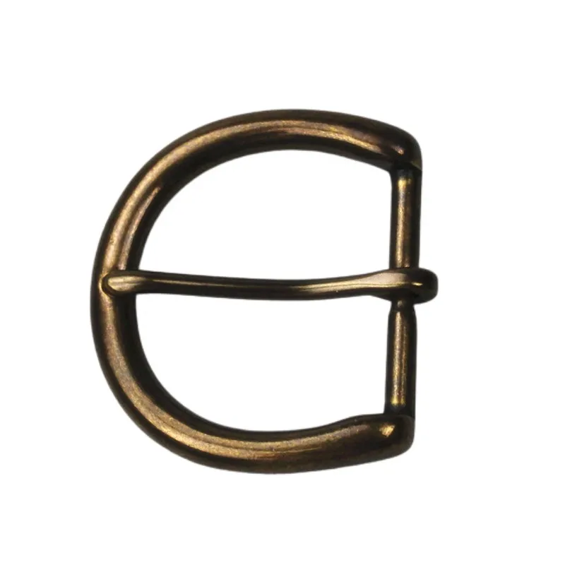 New 2021  40MM single pin buckle Half-round buckle antique brass finish zinc alloy belt buckle
