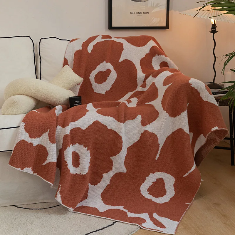 Nordic ins wind soft waxy knit  office nap blanket living room sofa blanket