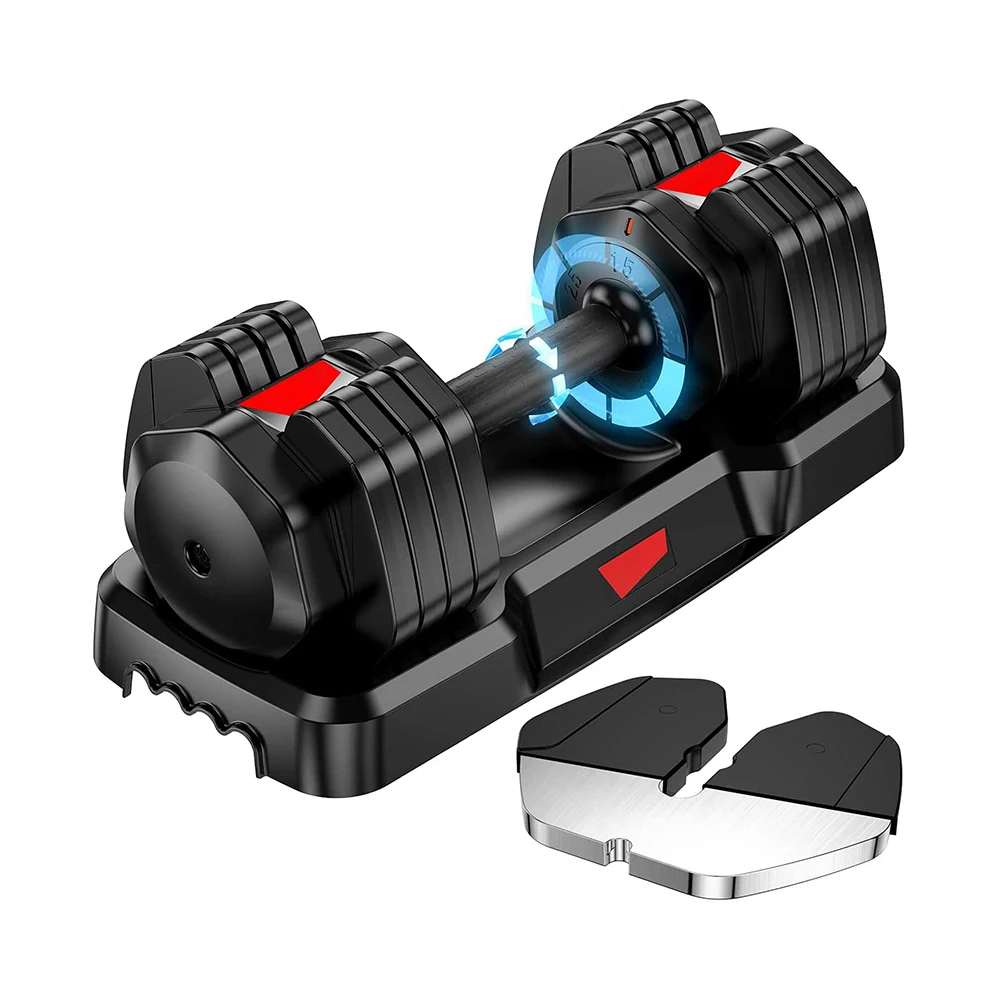 Adjustable Dumbbell 25LB/55LB Heavy Weight Adjustable Dumbbells set Exercise Fitness Black Dumbbell for Women Man Workout