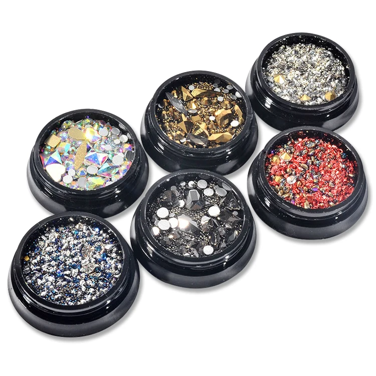 Factory Wholesale Glass Stone Flat Back Fixation Crystal Rhinestone For Women Best Selling Nail Rhinestones Mix