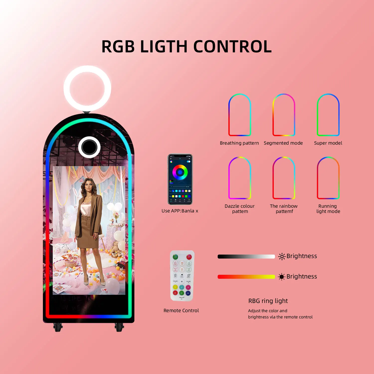 Arch Mirror Photo Booth Selfie Digital Magic Mirror Photo Booth DSLR Camera Photobooth Machine Party Supplier For Party