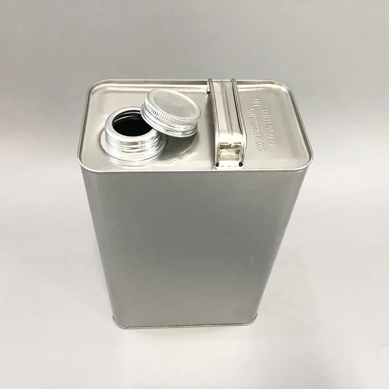 Custom 1 Gallon 4 Liter Oblong F Style Tin Can for Paint Engine Oil Lubricant with Screw Cap