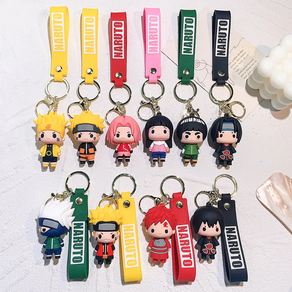 Cartoon Figure Pendant Accessories Soft PVC Kakashi Itachi Anime Keychain