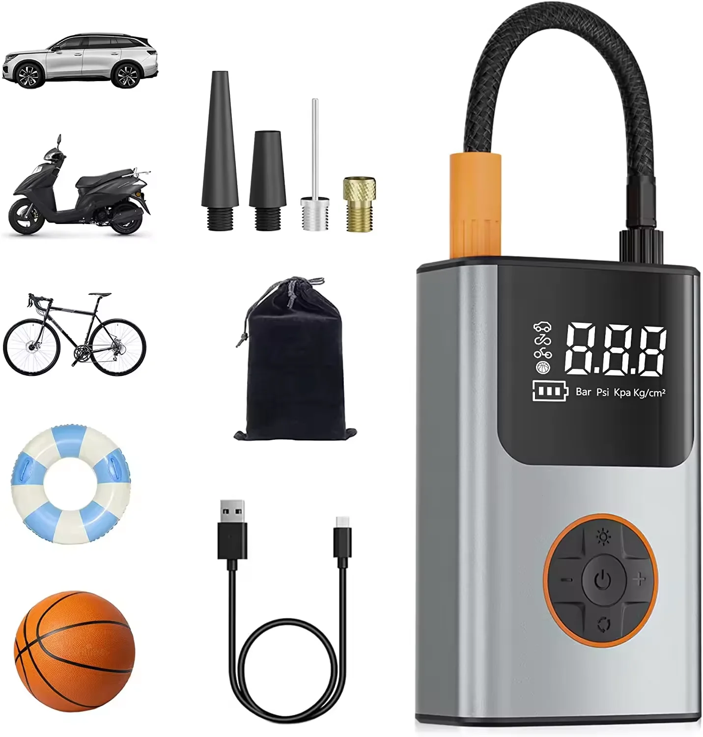 Tyre Inflator Small Portable Mini Handheld Electric Gonfleur De Pneus Voitur Digital Tire Air Compressor Pump for Car Motorcycle