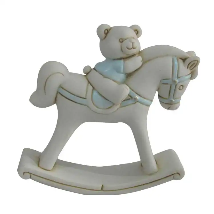 Custom Sculpture Small Baby Boy and Girl Horse Figurine Fancy Gifts Polyresin Baby Shower Figurines