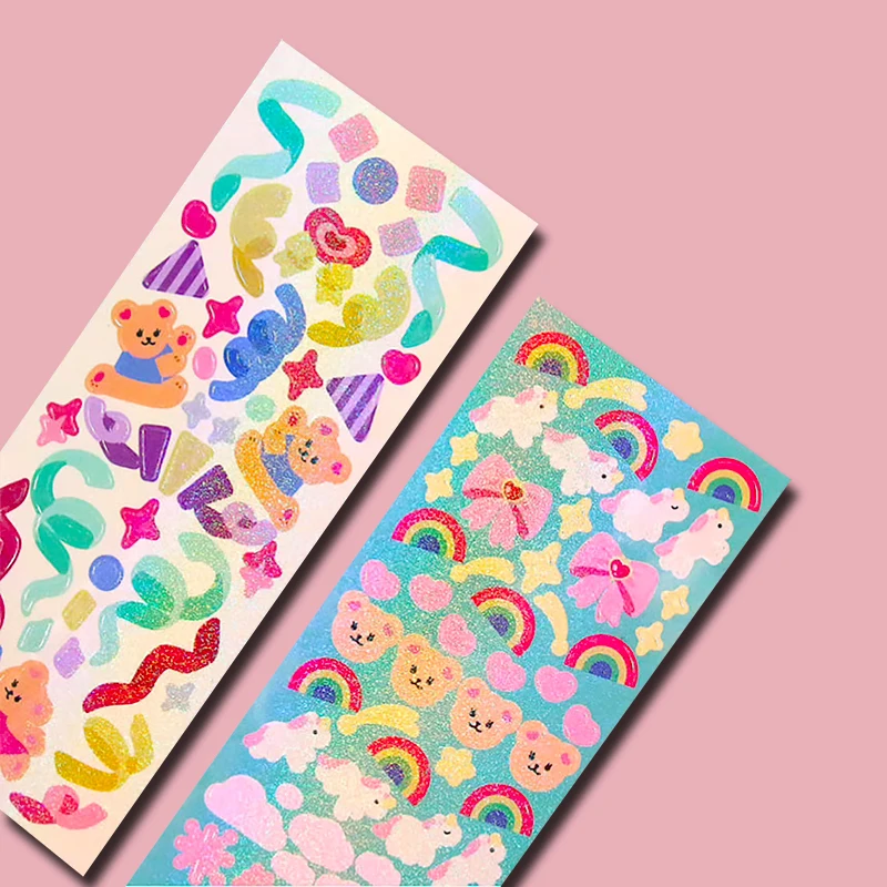 Custom Latest Popular Stickers Logo Vinyl Waterproof Kawaii Adhesive Kiss Cut Sticker Sheets