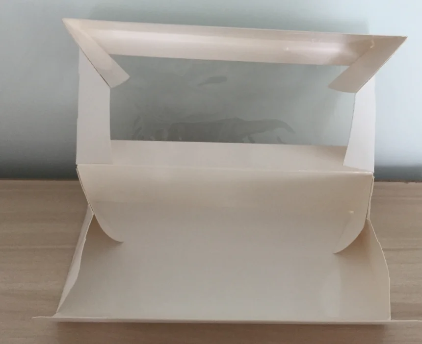 Take Away Bio-Degradable 6inch/8inch Square Burger Box Sugarcane Paper with Matt Lamination Embossing Features for Food Stamping