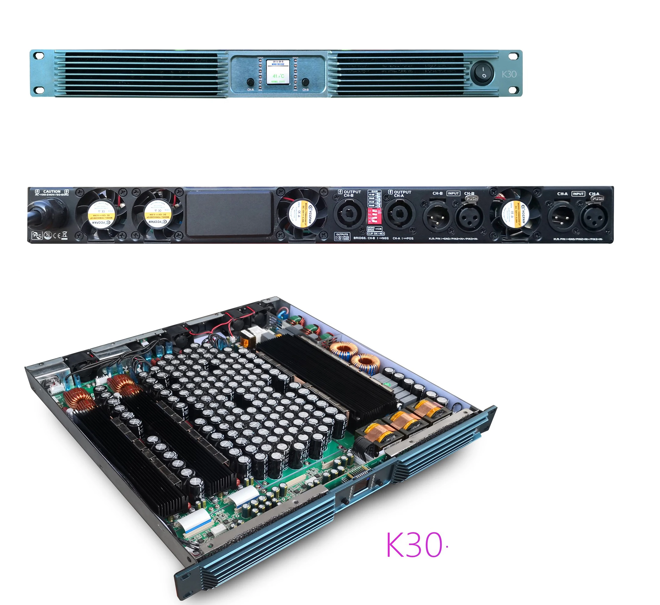  Мощный профессиональный усилитель K30 класса D 3000