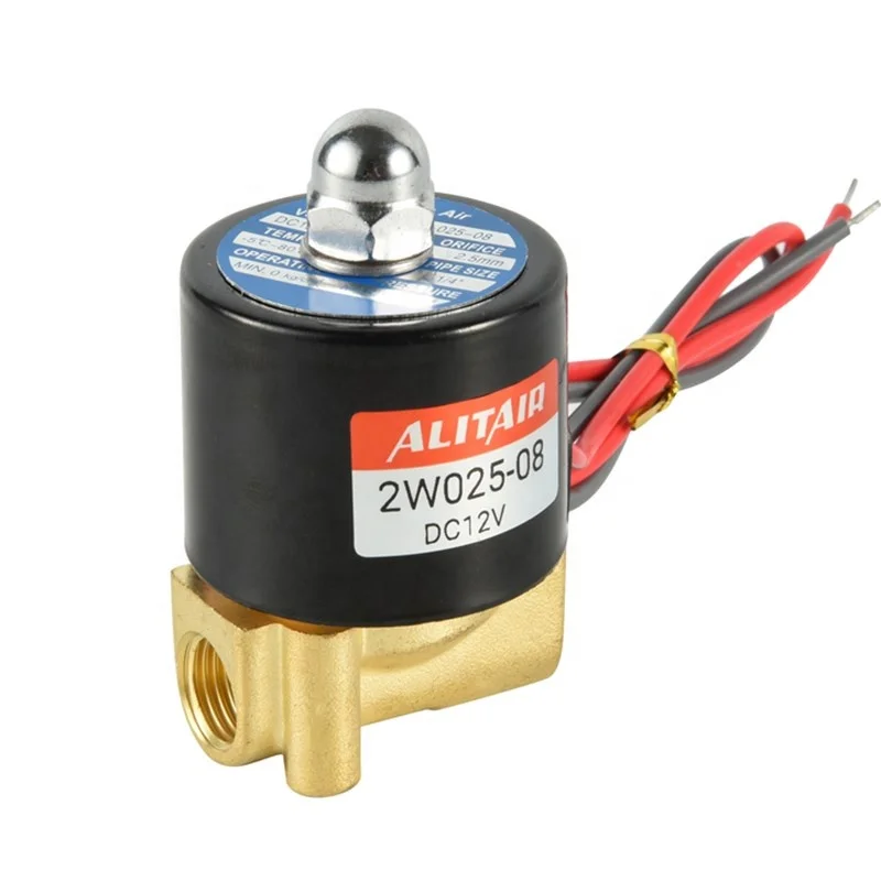 CHINA ALITAIR 2W025-08 Valve 2 Way Air Water Brass Direct Acting Normally Closed 12V 110V 24V 220V Micro Mini Solenoid Valve