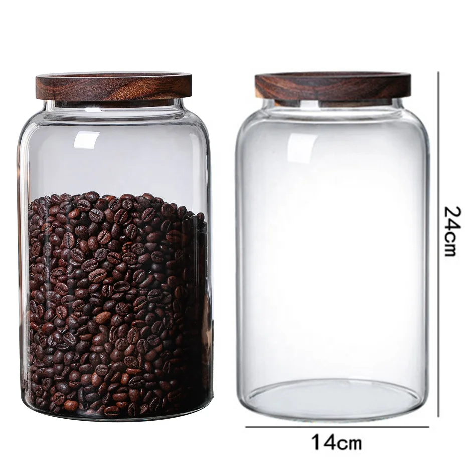 2pc Canister Sets for Kitchen Counter Glass Cookie Jars with Airtight Lids