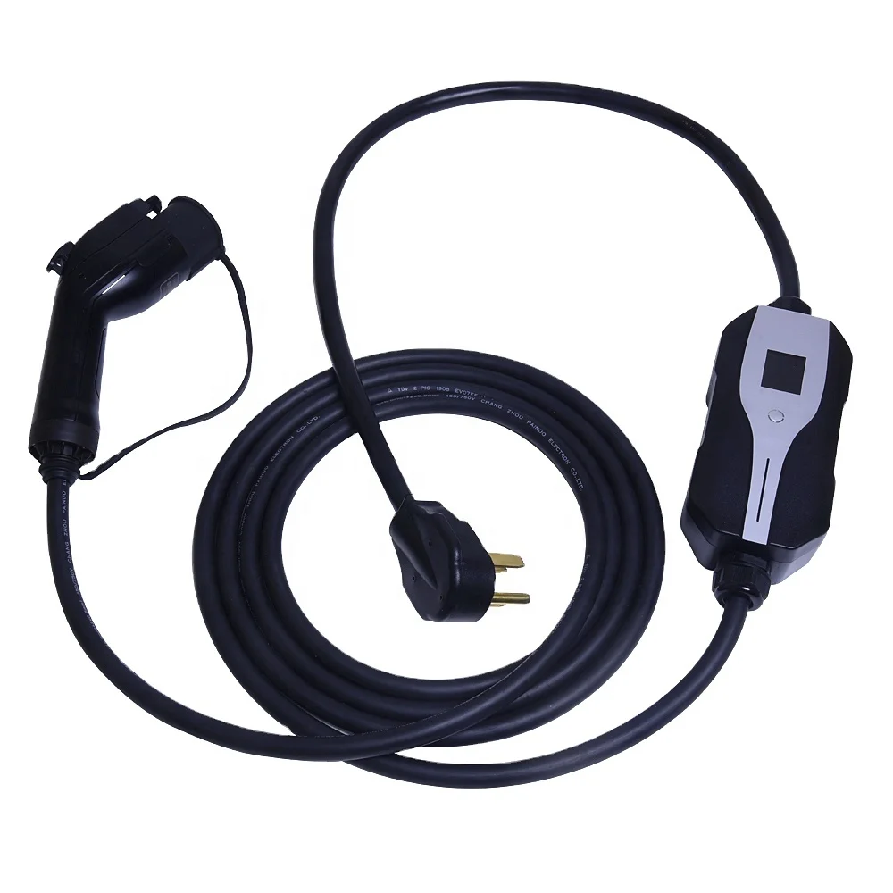 
EV-Кабель зарядного устройства типа 1 с контролируемым цифровым экраном 32A с разъемом NEMA, портативное зарядное устройство 