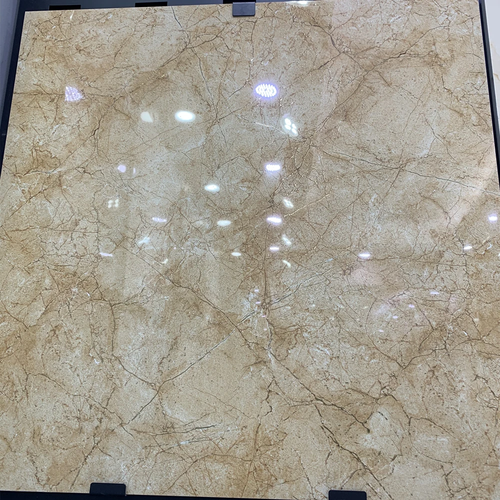 Glazed Ceramic Tiles And Marbles Porcelain Material Floors Tiles High Glossy Interior Floor Creta Beige Tiles 600x600