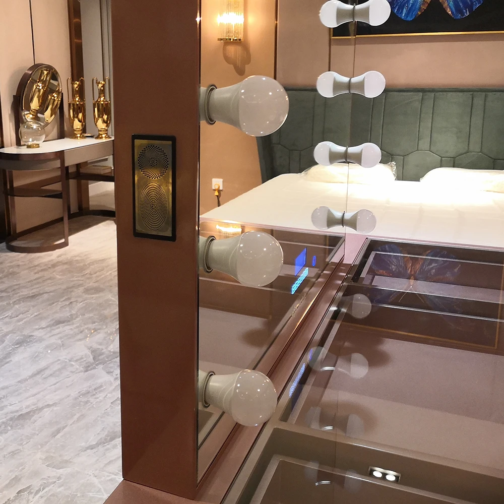 Stock on US! Docarelife Salon Furniture Rose Gold Girls Beauty Vanity Set Makeup Dressers with Mirror