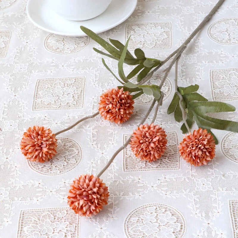 5 Heads Kiku Flower Home Decors Floral Arrangement Wedding Props Artificial Flower Faux Chrysanthemum