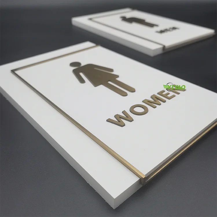 YIYAO High Quality Factory Custom Door Plate Sign Acrylic Logo Bathroom Sign Toilet Signage