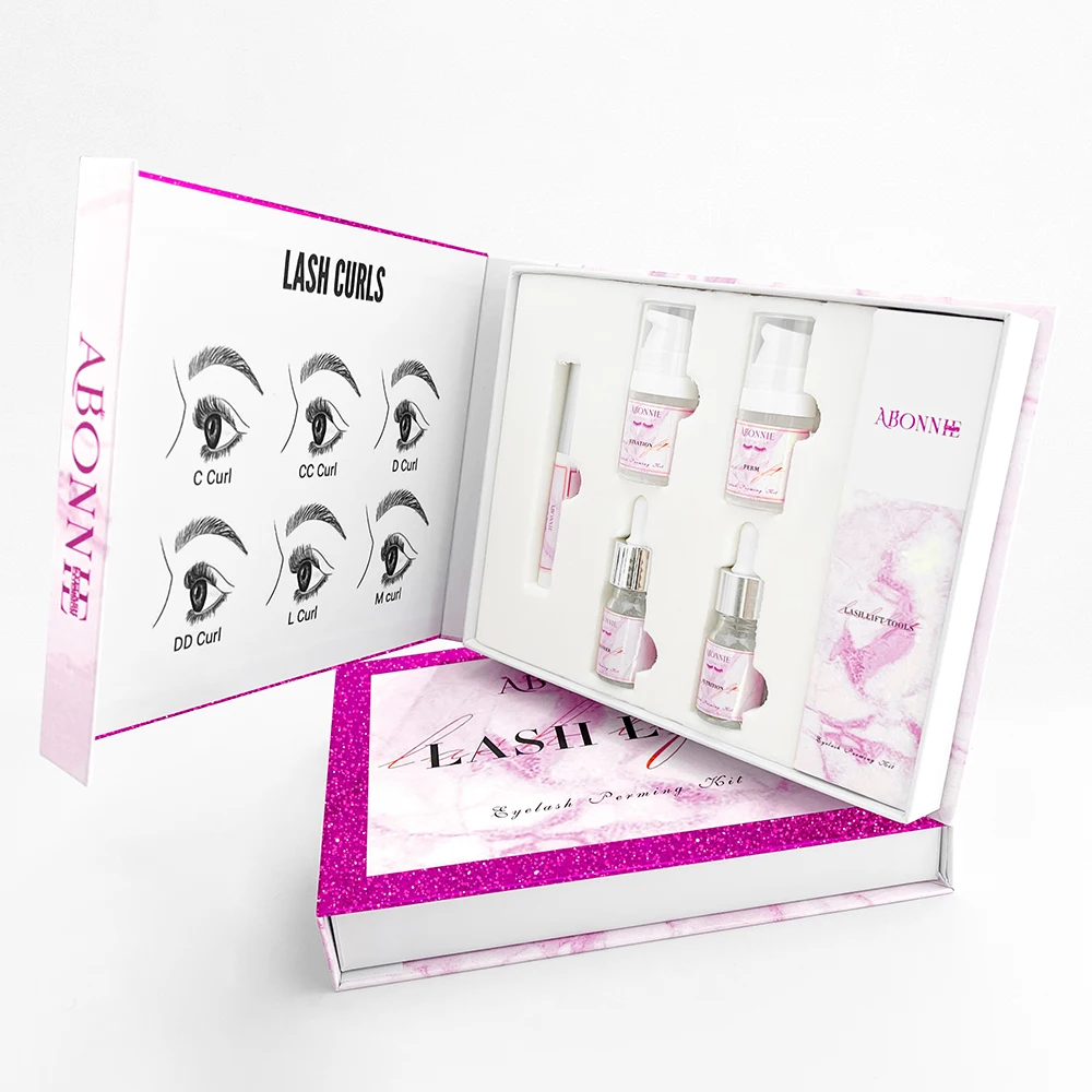 Abonnie Korea High Quality Eye Lash Lifting Set Profesional Eyelash Brow Lashlift Private Label Lash Lift Kit