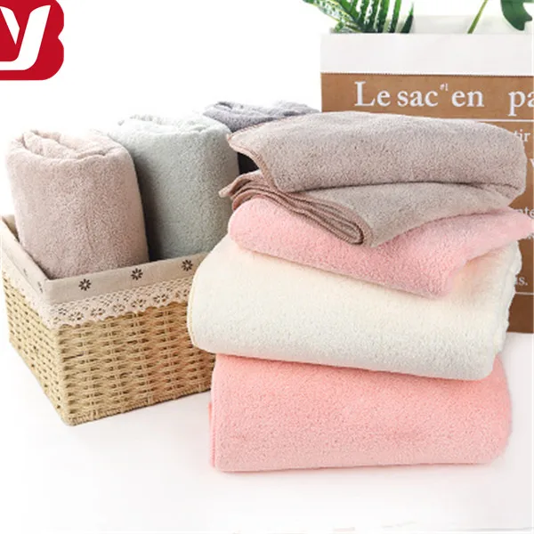 2019 New products custom soft High Density coral fleece towel double bath microfiber towel