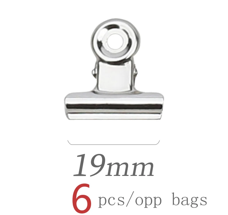 
China manufacturers stationary 19 mm Metal Silver paper binder clips for school office 
