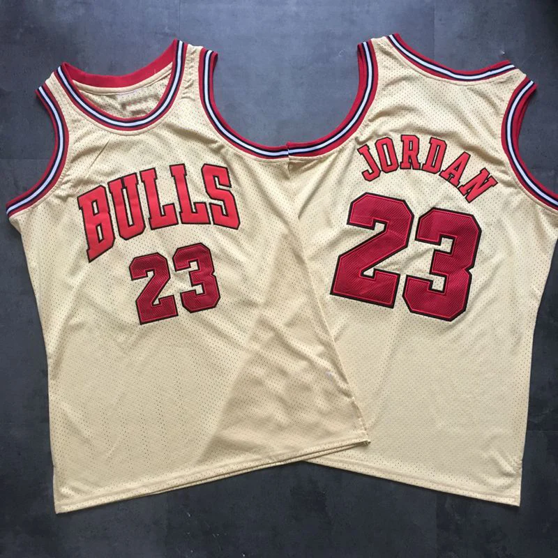 Wholesale Custom Top Quality Embroidery Retro Limited Edition No. 23 Golden Basketball Jersey