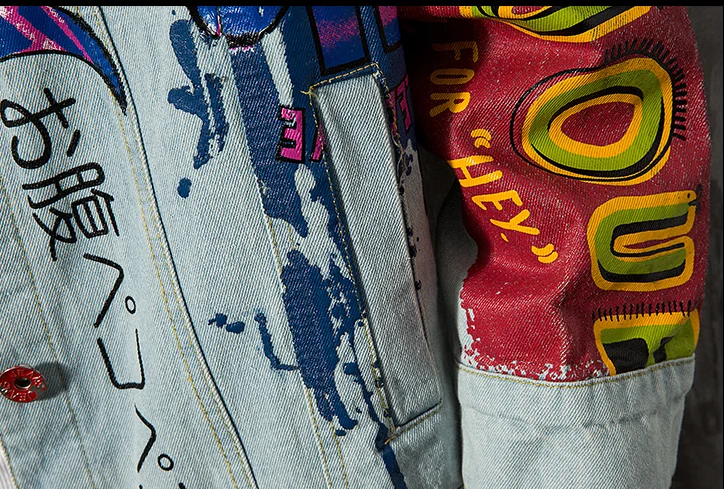 LILUO 2024 Popular vintage ink Korea style indigo blue hippie washed destroy denim men jackets