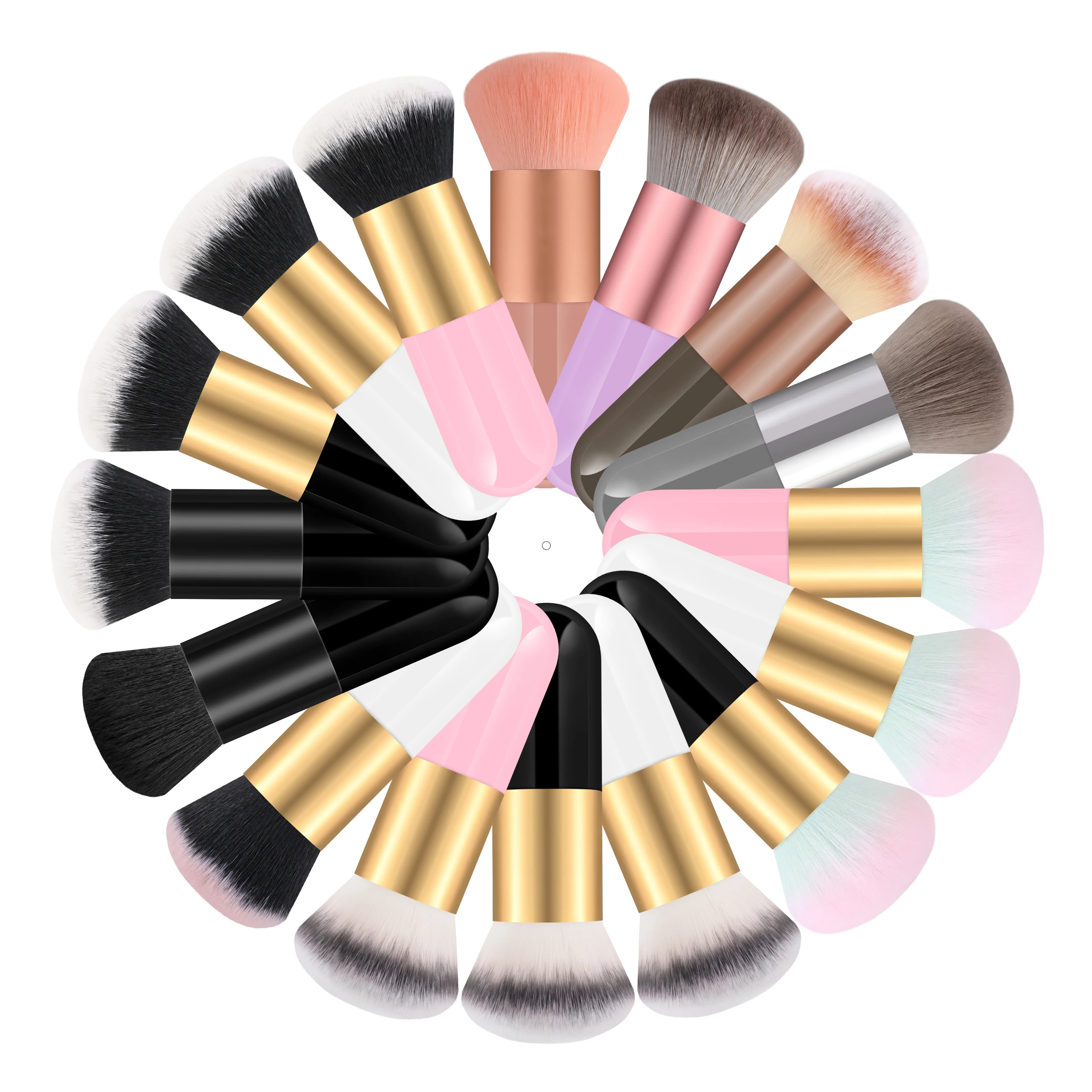 2024 New Single Makeup Brushes Thick Handle Portable Powder Blush Highlighter Foundation Brush Multicolor Kabuki Makeup Brush