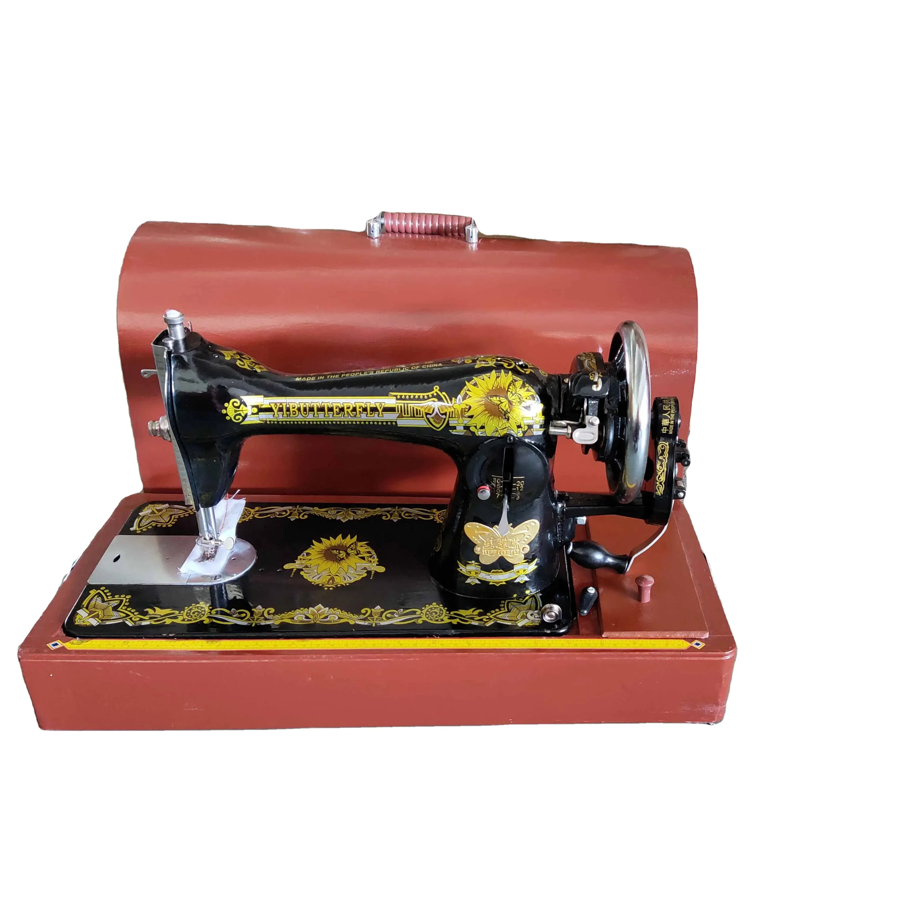 Hot sell in Africa market YIBUTTERFLY  brand JA2-1 Household sewing machine with Wooden Case set