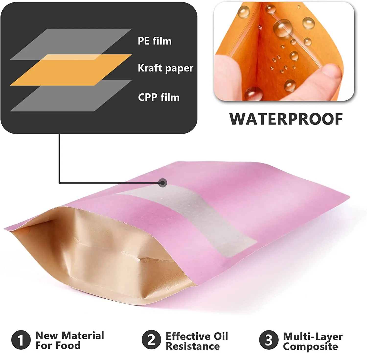 Custom recyclable packaging stand up pouch bags