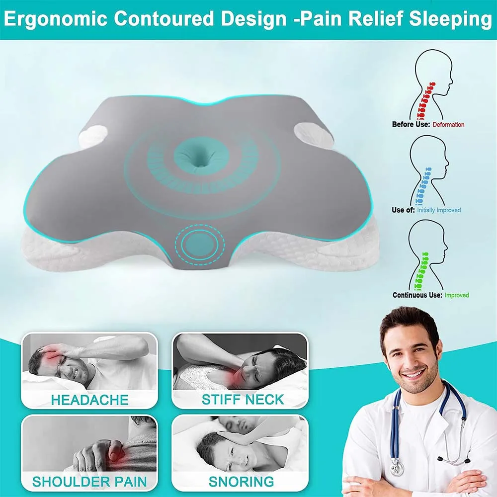 Best Selling Contour memory foam pillow neck support Ergonomic Sleeping bed pillow for pain relief