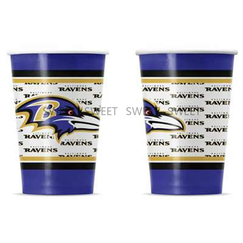 Custom High Quality 16oz Atlanta Falcons printed Disposable Paper Cups Double Wallpaper Mug