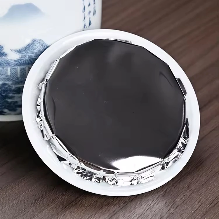 portable porcelain food and tea and rice storage jar with wood knob lid porcelain storage can