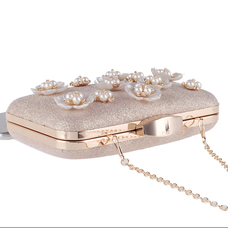 Newest Customized Private Label Cluth Women Evening Bags With Beautiful Flower Decoration
