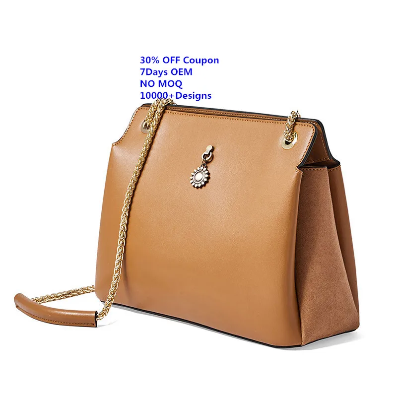 China wholesale 2020 new trending product genuine leather ladies shoulder bags women handbags purses