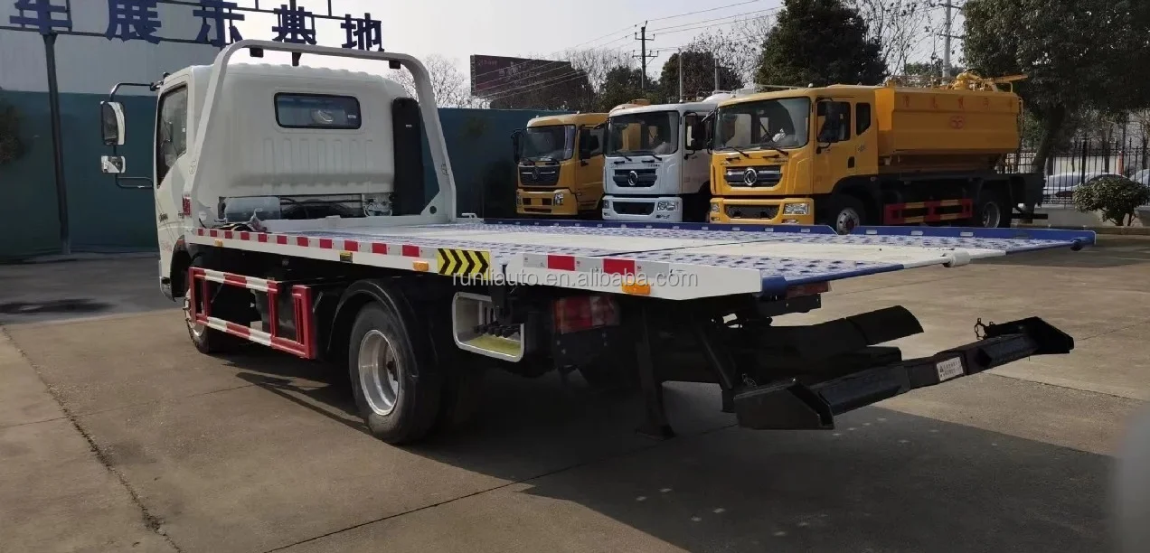 HOWO 5 Ton Tow Truck Wrecker Flat Bed Towing Recovery Truck Tilt Tray Tow Truck