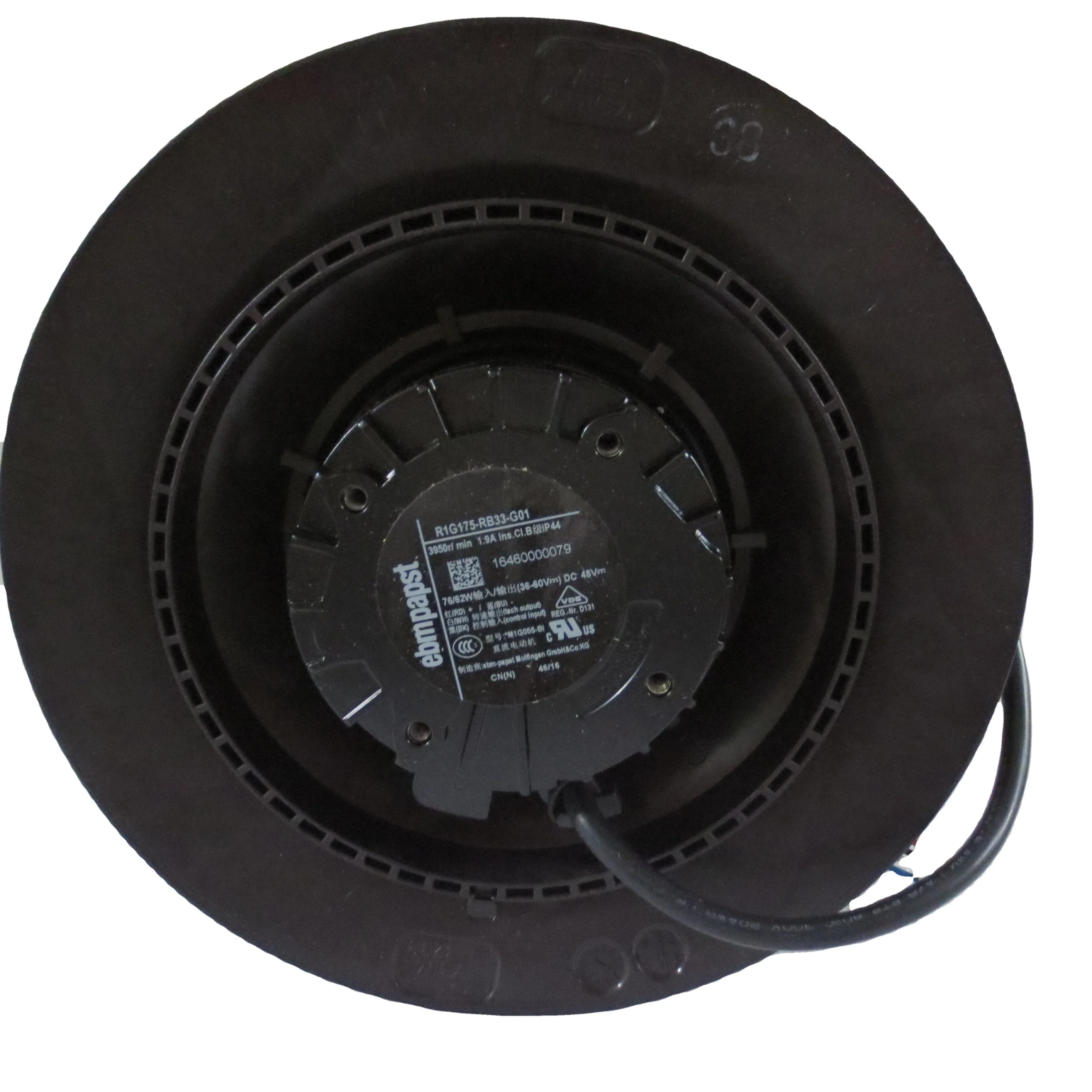 R1G175-RB33-G01 R1G175-RB33-10  Germany Waterproof Turbine Fan 48V 76/62W Extraordinary Curve