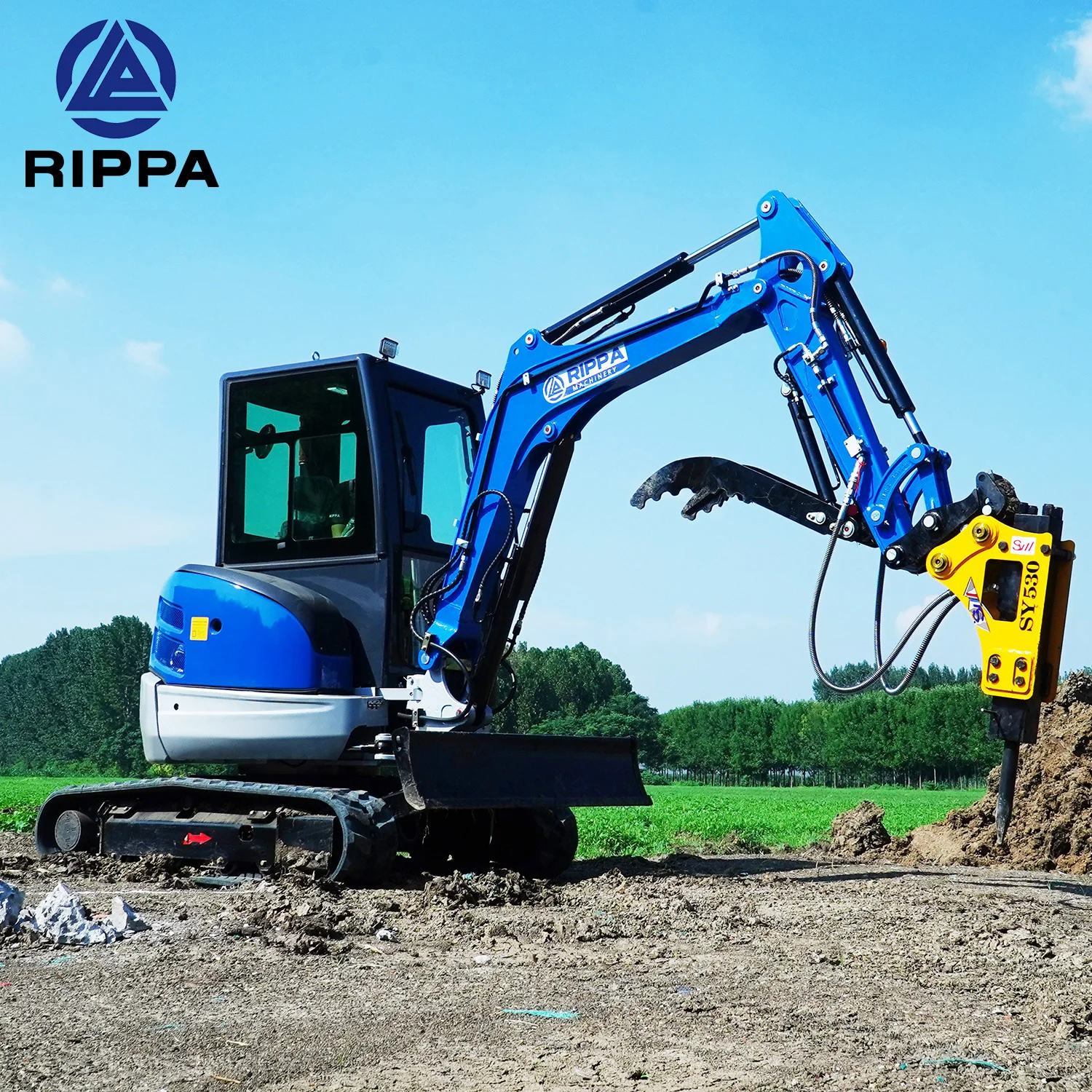 RIPPA Mini Excavator Price Earth-moving Machinery Small Digger Garden Farm Multifunctional Micro Bagger