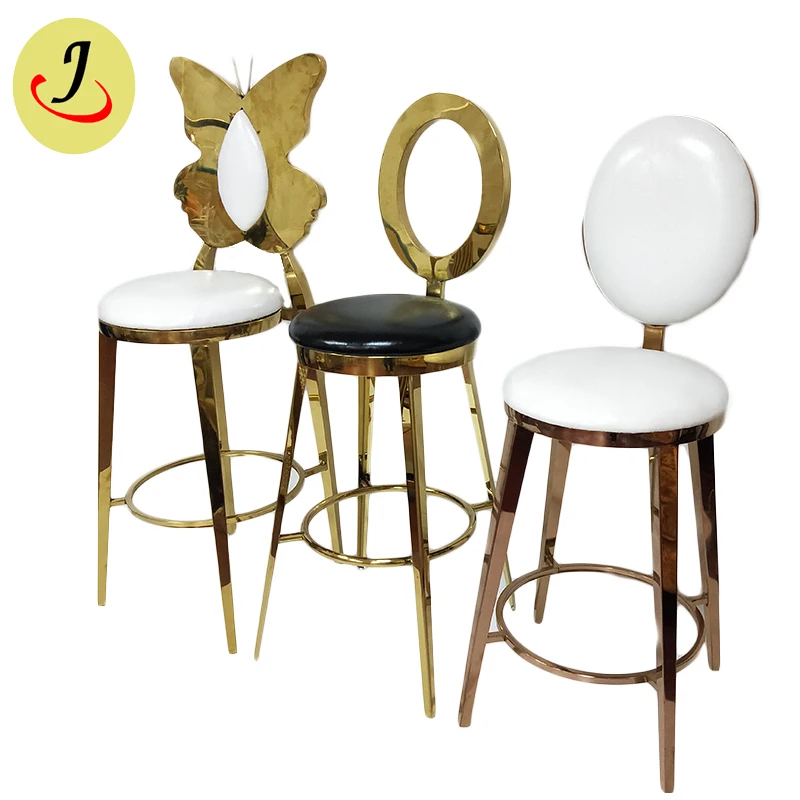 Factory supply classical style round back golden bar chair