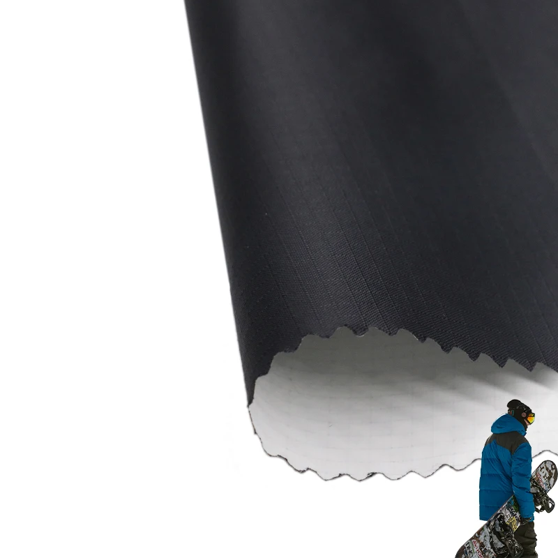 China  Factory Waterproof breathable composite fabric nylon plaid white glue breathable wearresistant down jacket fabric