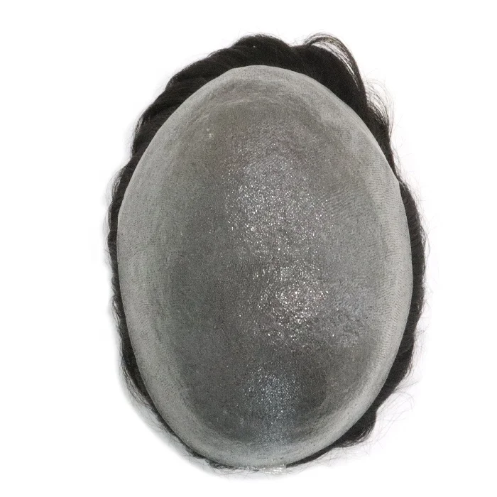 Natural Hairline Super Thin Skin V-loop Indian Human Hair Men Toupee Replacement for Men