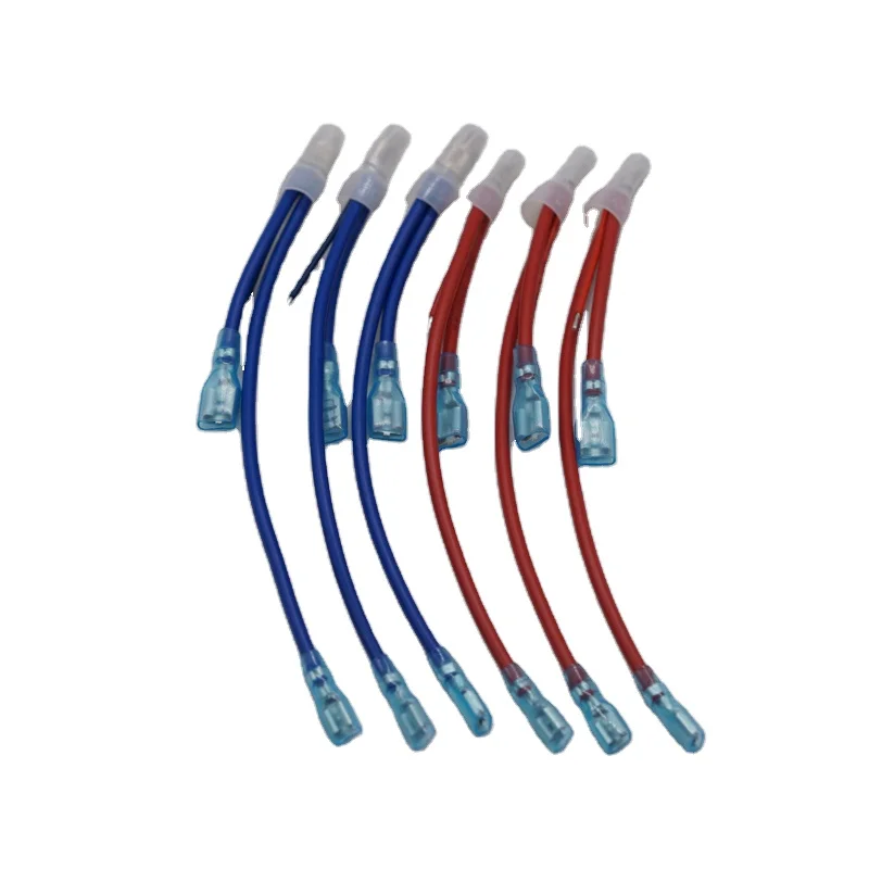 Custom 6.3mm Electricity Box Jumper Wire 6.3 Female End 4.8 Nipple Housing Wire Harness