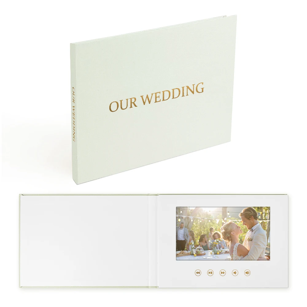 Заводская поставка индивидуальная рекламная видеооткрытка 7-дюймовая Свадебная пригласительная ЖК-экран Визитная видеокарта для маркетинга