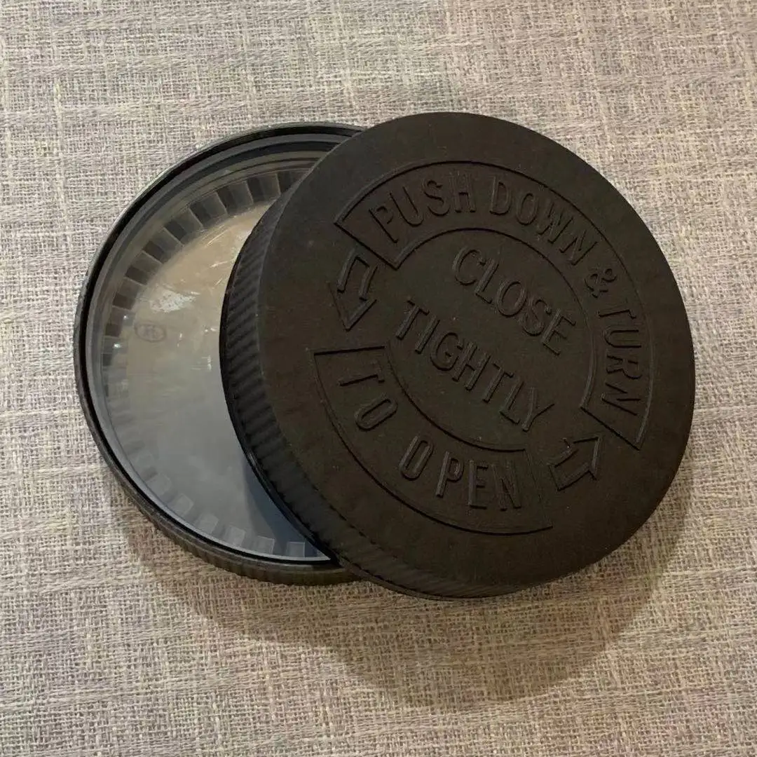 Manufacturers wholesale neck 89MM ribbed closure plastic child proof screw cap  CRC child resistance lid with Gasket for bottle