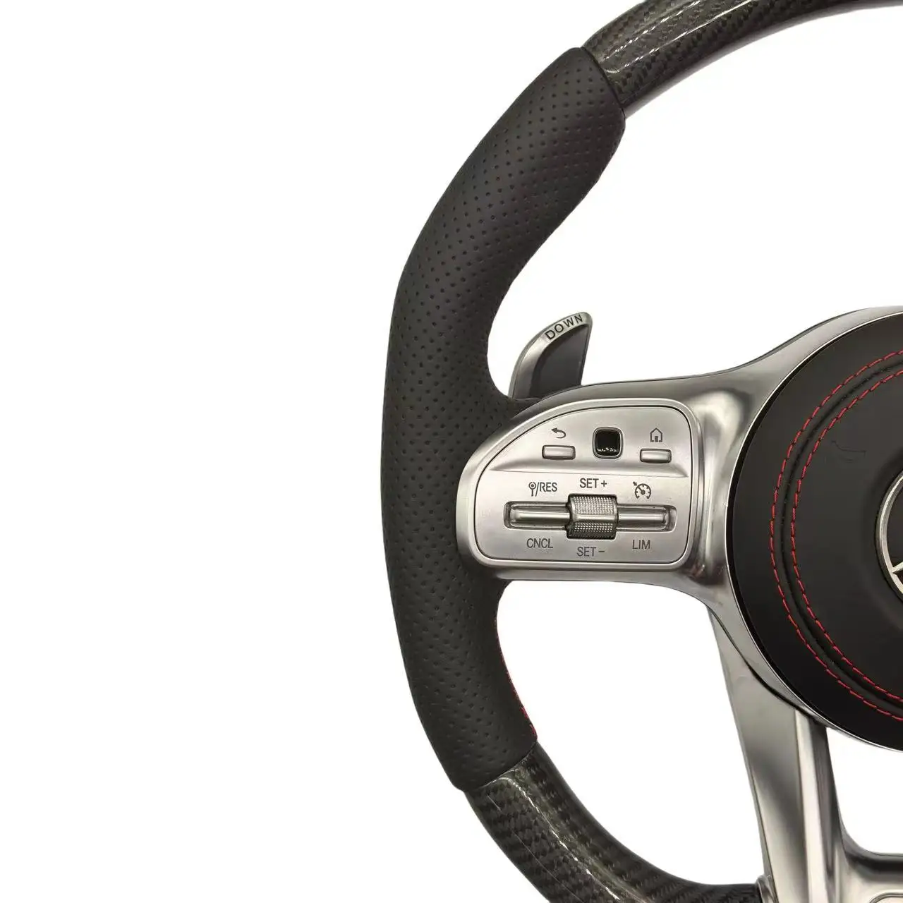 Leather Carbon Fiber Steering Wheel for Mercedes Benz S E Class  W212 W221 GLC GLS GLB AGM GT W213 W205 W204 W222