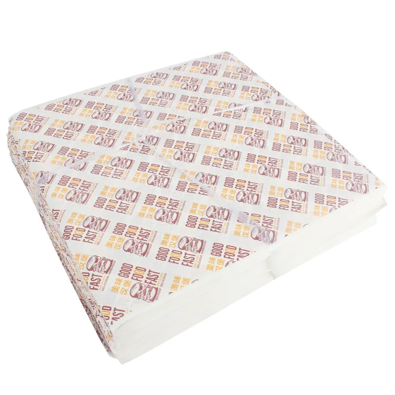 custom printed food grade biodegradable greaseproof 38-90g butter wrapping paper high quality wax paper in sheets