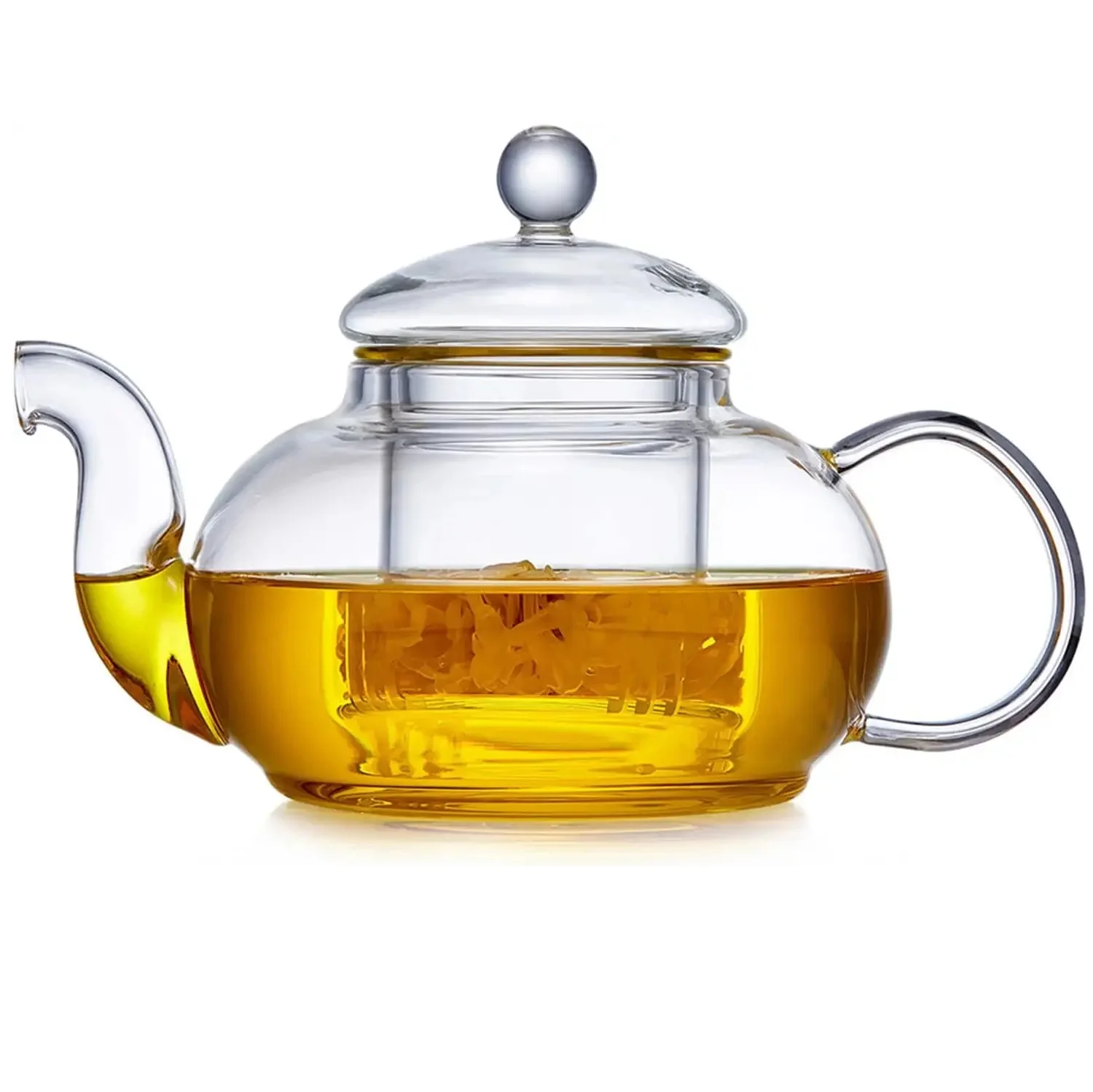 800ml Glass Teapot Removable Infuser Stovetop Safe Novelty Design Clear Loose Leaf Blooming Tea Maker Drinkware 1000ml Capacity