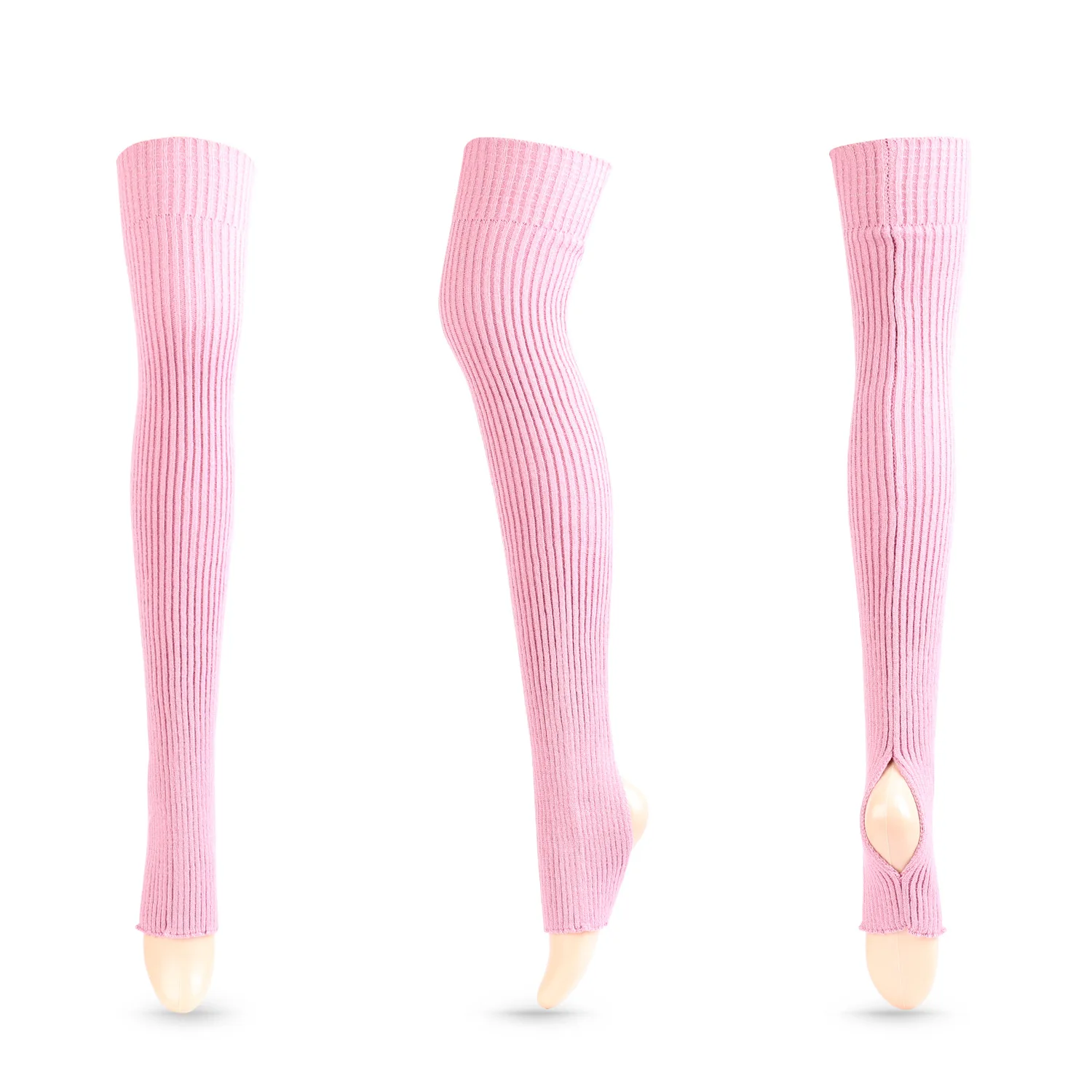 16 Colors Open Toe Heels Striped Knit Over Knee Long Thigh High Leg Warmers Ballet