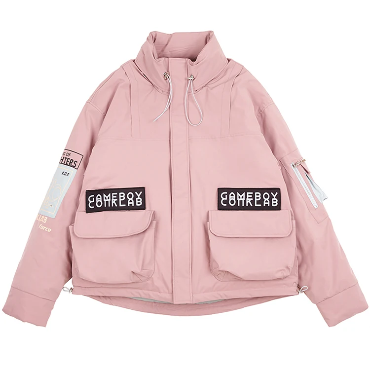 CONKLAB men fashionable wholesale polyester new style printing pattern letter jackets lamb woman winter hooded coats