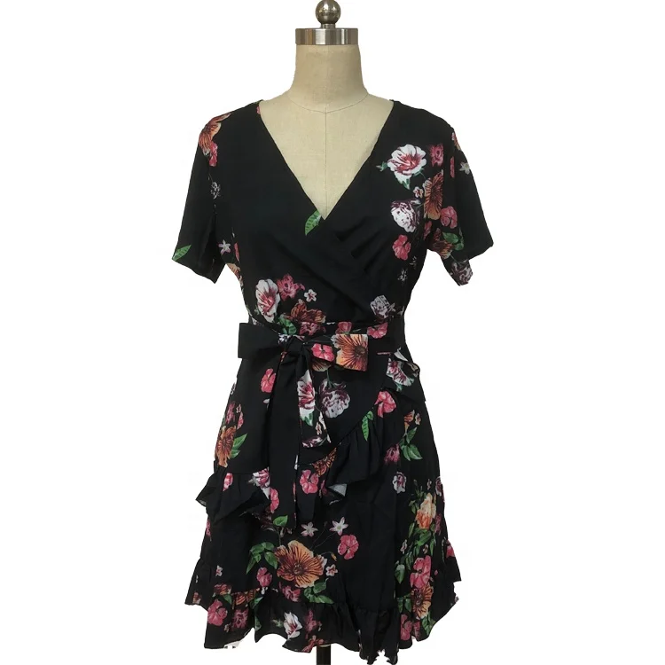 Floral print mini dress bodycon dress women 2021 summer dresses mini black female sexy