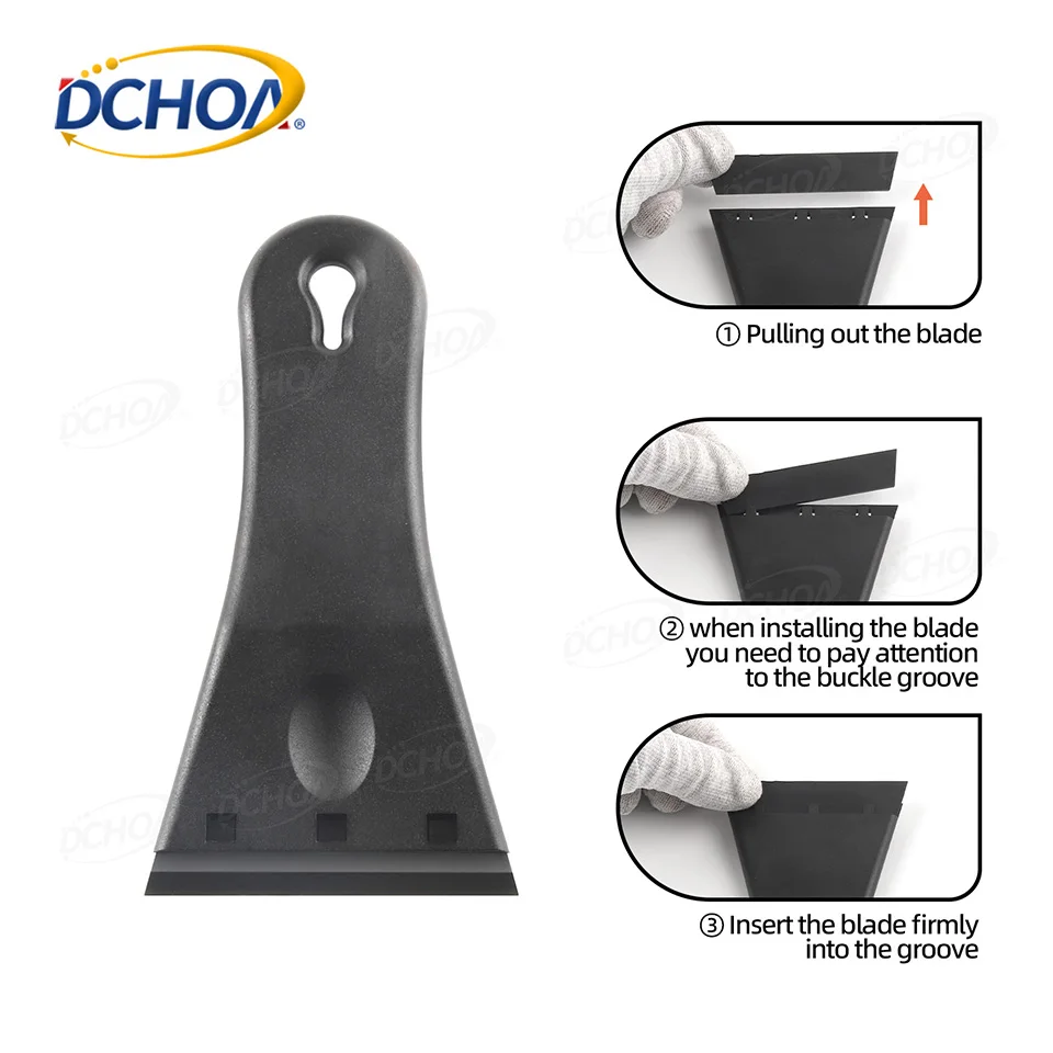 DCHOA Multi-Purpose Plastic Razor Blade Scraper Tool Cleaning Razor Scraper for Decals Stickers Labels